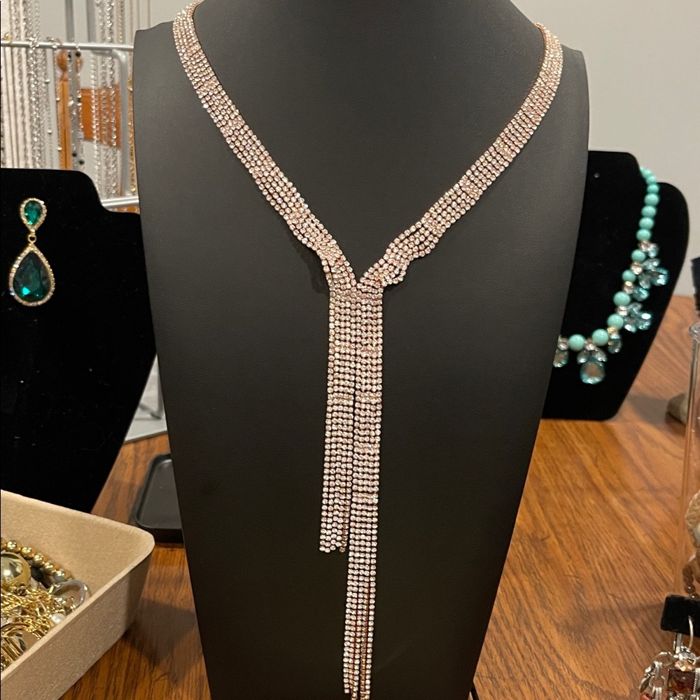 Rhinestone Long Necklace